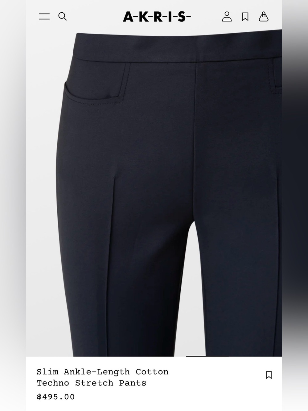 Akris Slim Ankle-Length Cotton Techno Stretch Pants — Black